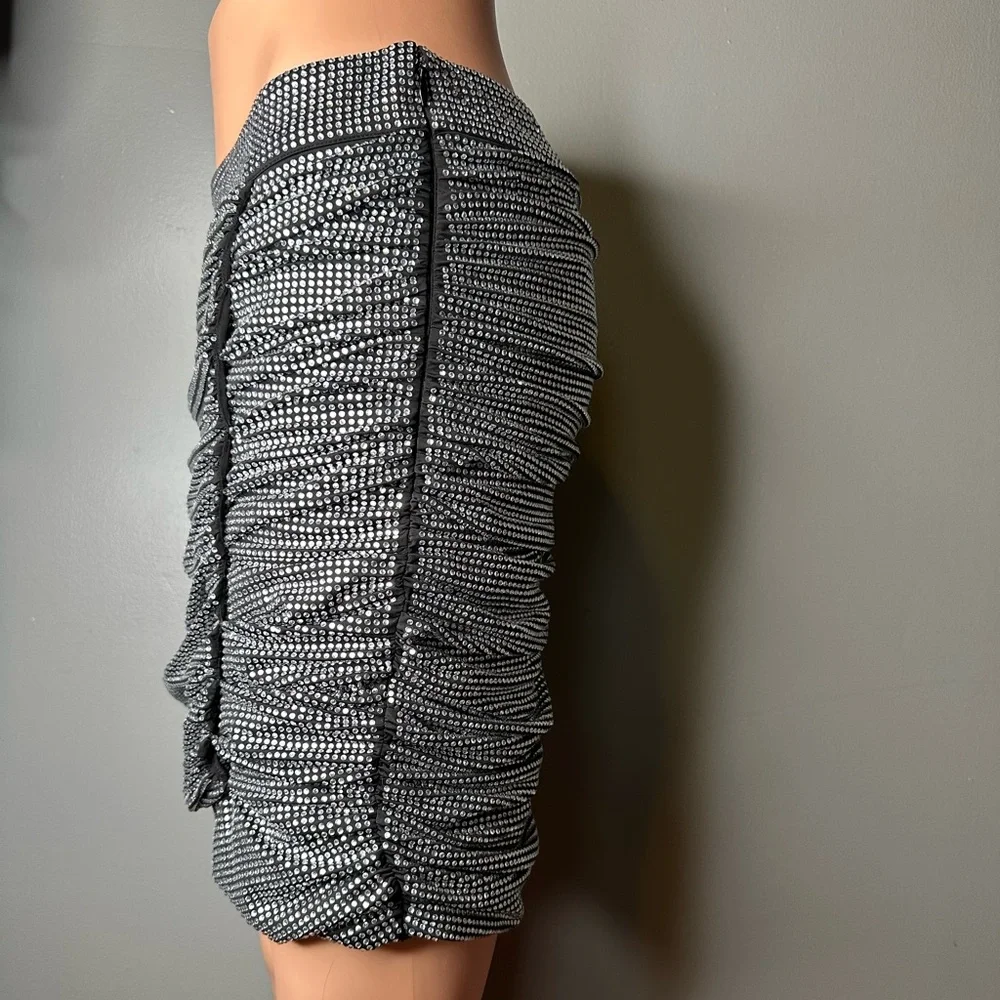 PINKO BEL GONNA TULLE FULL STRASS SKIRT